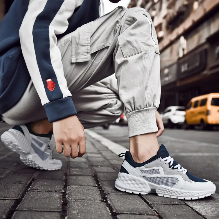 Wholesale OEM Canvas Sneaker Manufacturers – Fujian Factory Soft MD Outsole Breathable Mesh Upper Outdoor Walking Men Sports Shoes Sneakers – Jianer detail pictures